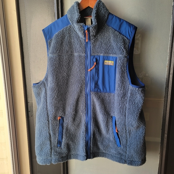 L.L. Bean Other - L.L. Bean Gray Fleece Vest with Orange Trim